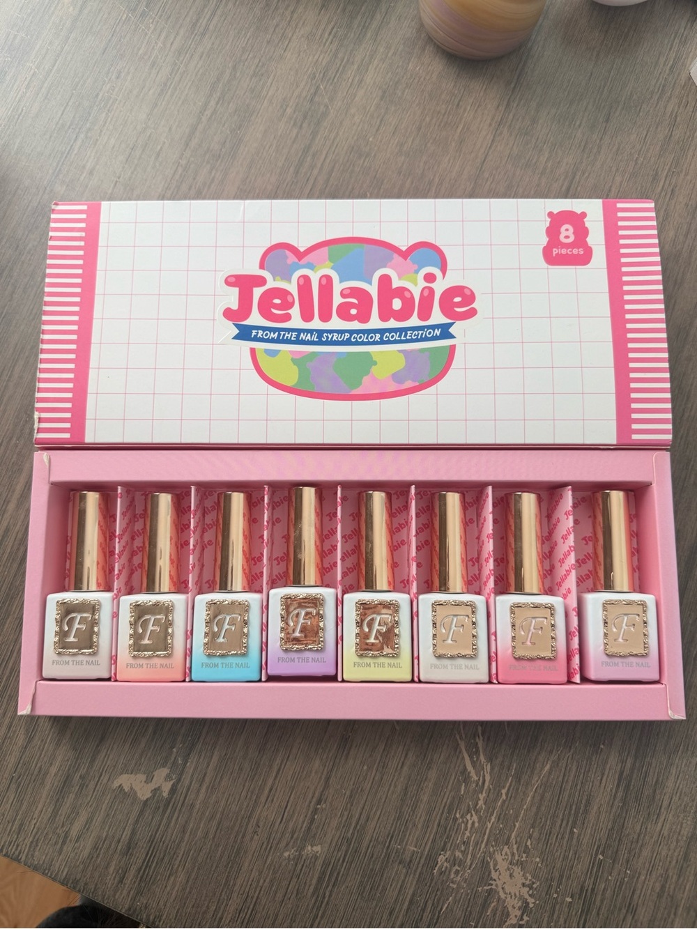 Jellabie Korean gel nail 8-Piece Nail Polish Set